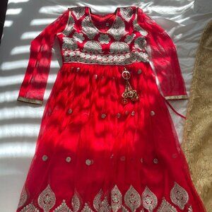 Red and Gold Palazzo Set